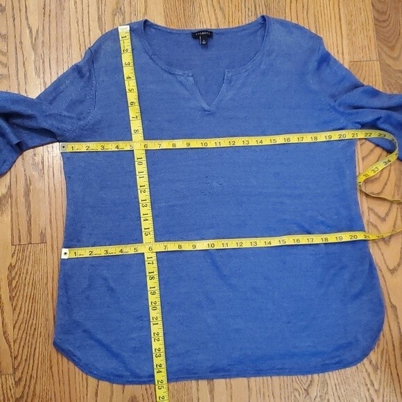 TALBOTS 100% LINEN BRIGHT BLUE SWEATER SIZE LARGE - Picture 9 of 9